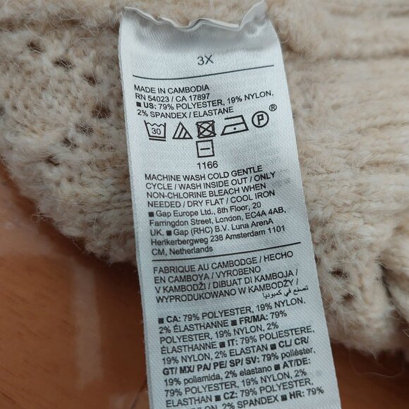 Old Navy Heathered Pointelle-Knit Turtleneck Sweater- Oatmeal Heather Size 3X - Picture 8 of 10